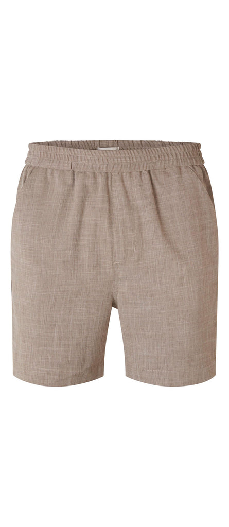Plain Units Trousers TuriPL Shorts 867 Light Brown Melange gine_front