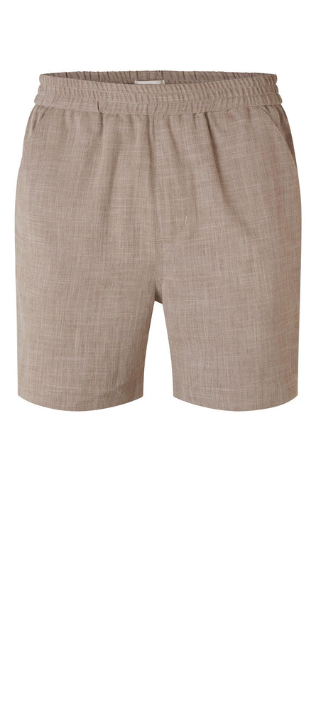 Plain Units Trousers TuriPL Shorts 867 Light Brown Melange gine_front