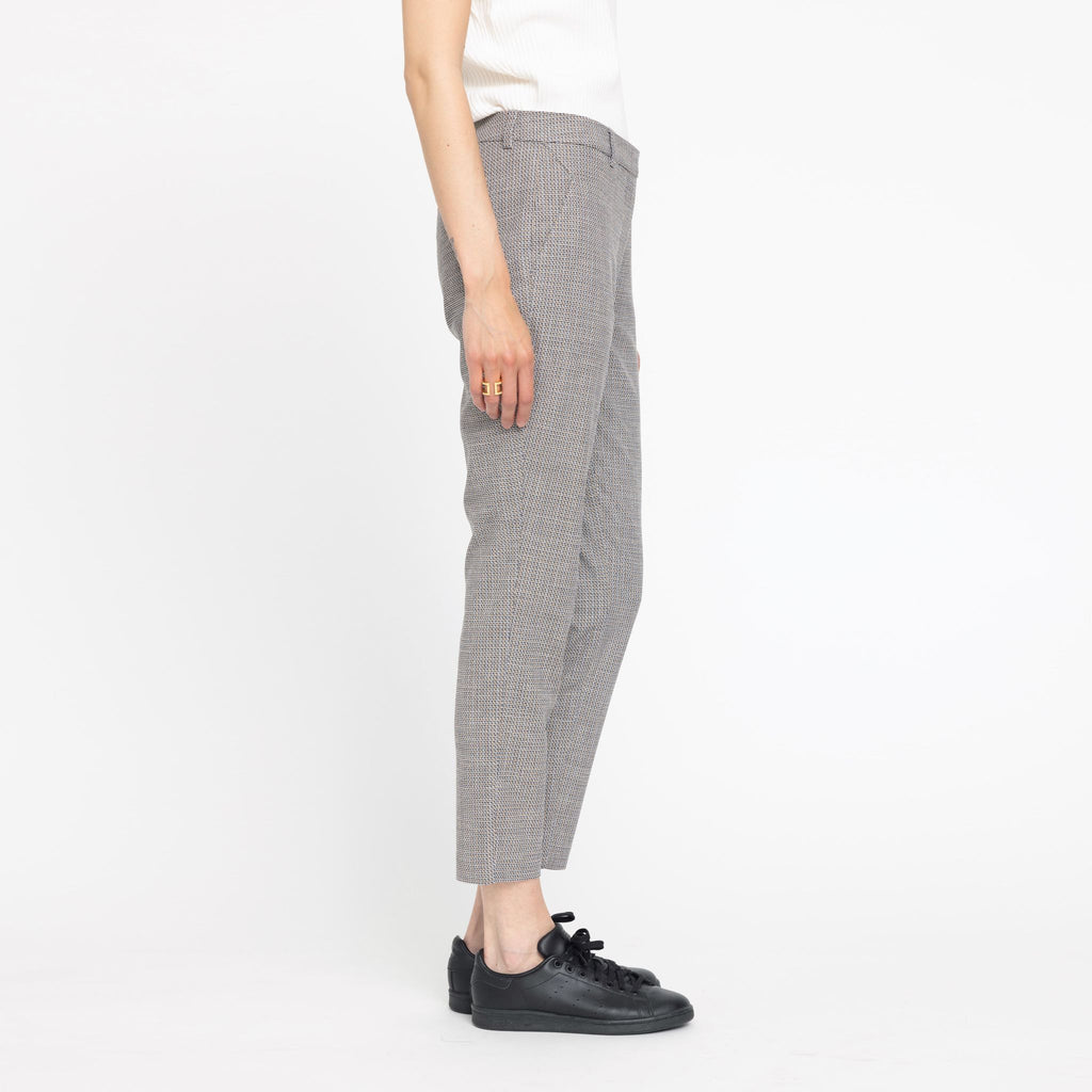 Five Units Trousers Kylie Crop 087 Navy Sand Mix Check side