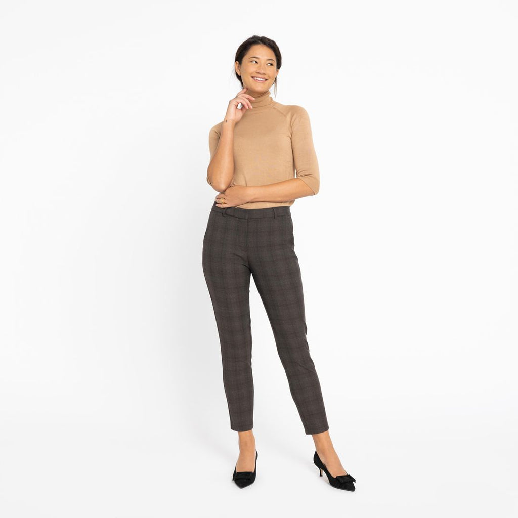Five Units Trousers KylieFV Crop 682 Brown Check model